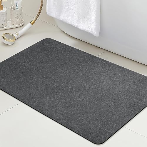 Miniatura 8 de ACCUMTEK Alfombrilla de Baño Ultrafina, Alfombrillas Antideslizantes de Espesor Reforzado para Debajo de la Puerta, Alfombras de Baño 2-gris
