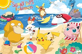 Trends International Pokemon - Beach Party Wall Poster, 22.375" x 34", Premium Unframed Version
