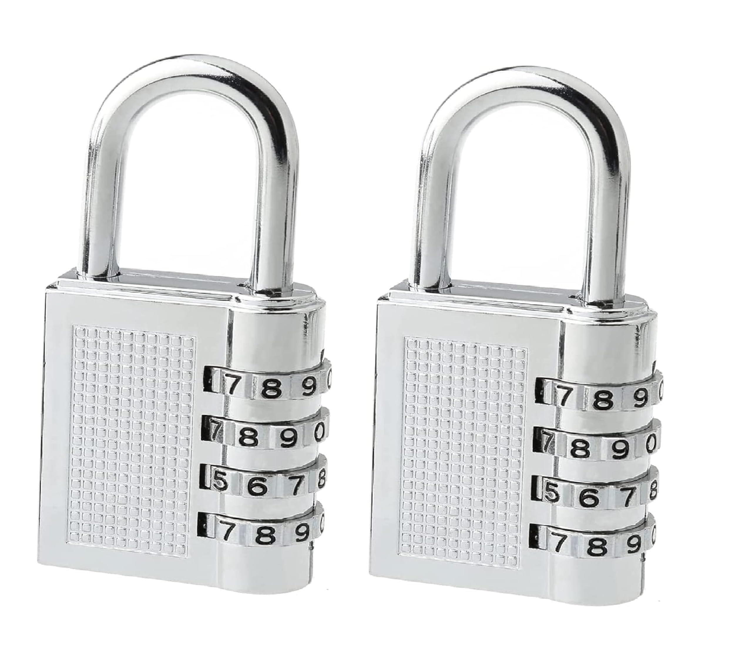2pcs Combination Padlocks, 4 Digit 40mm, Padlock with Code, Suitable for Gym Lockers, School, Travel Bags, Shed Doors, Gates, Backyard Fences, Bicycle Chain, Hasp Lock (Silver)