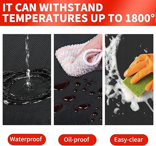 Miniatura 5 de Tapete para parrilla de 48 x 42 pulgadas, tapetes de barbacoa para interiores, a prueba de aceite, fácil de limpiar, reutilizable al aire libre