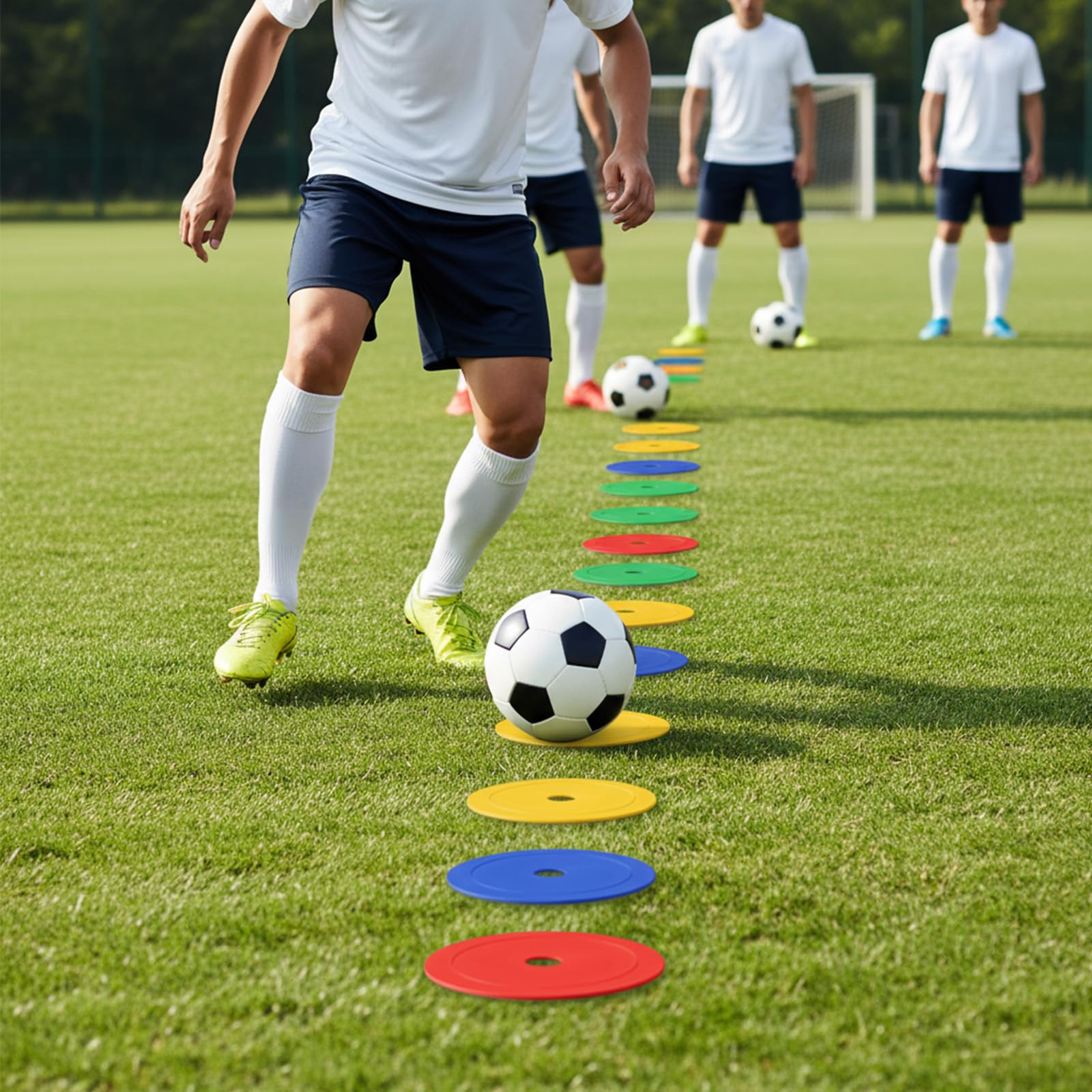 30 conos planos de 6 pulgadas, discos de entrenamiento de agilidad antideslizantes de 5 colores para fútbol, fútbol, deportes y juegos