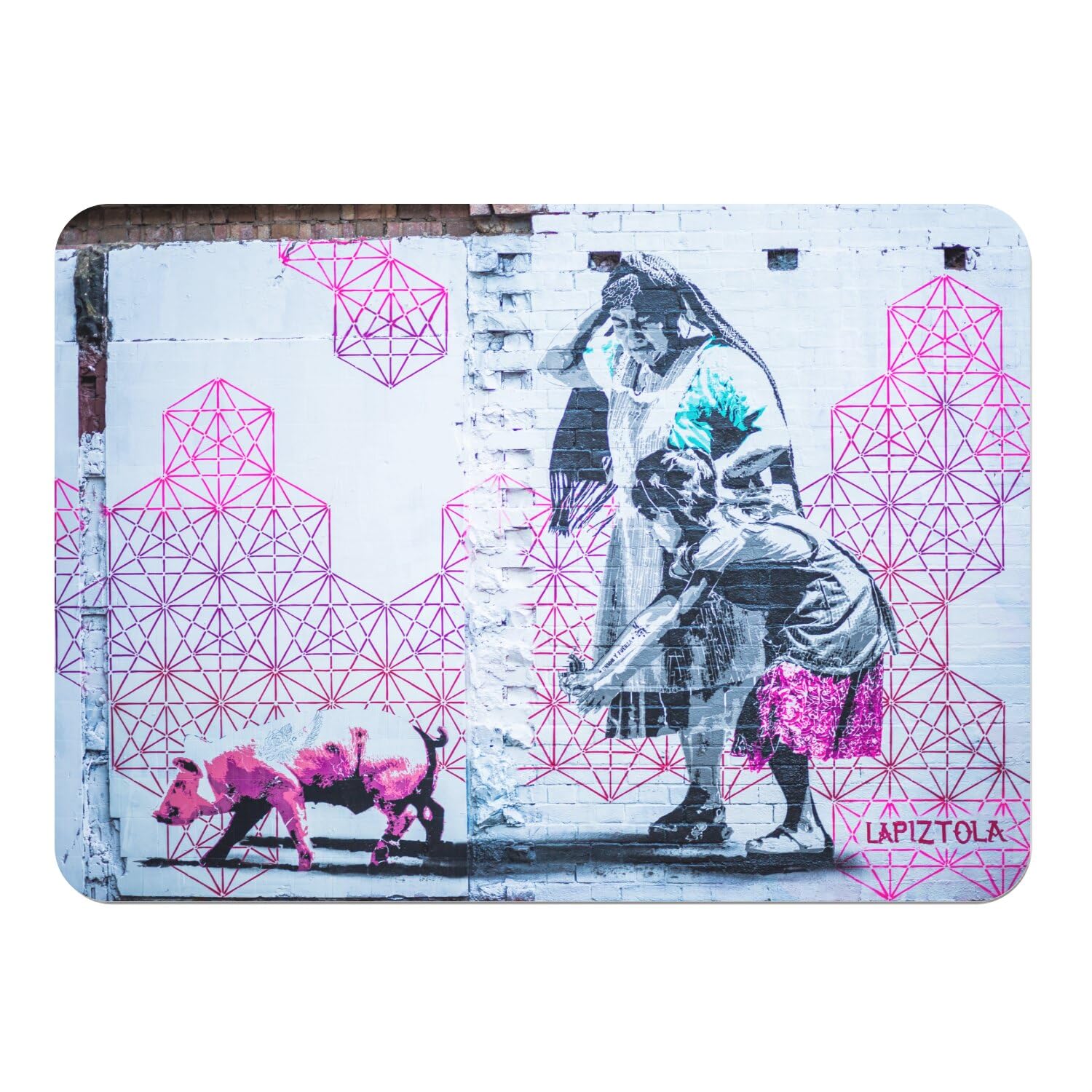 Napperons graffiti street art lot de 4 sets de table souples dessous en liège 39x28cm