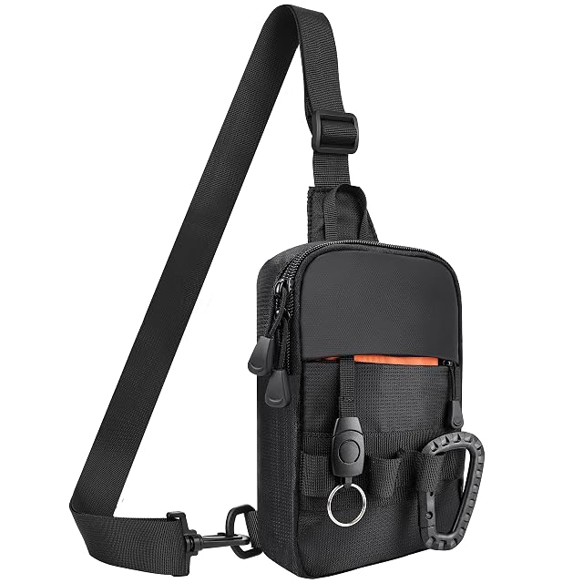 DEYACE Mens Sling Bag YKK Zippers Small Crossbody Bag for Hiking Travel Work Water Resistant Utility EDC Mini