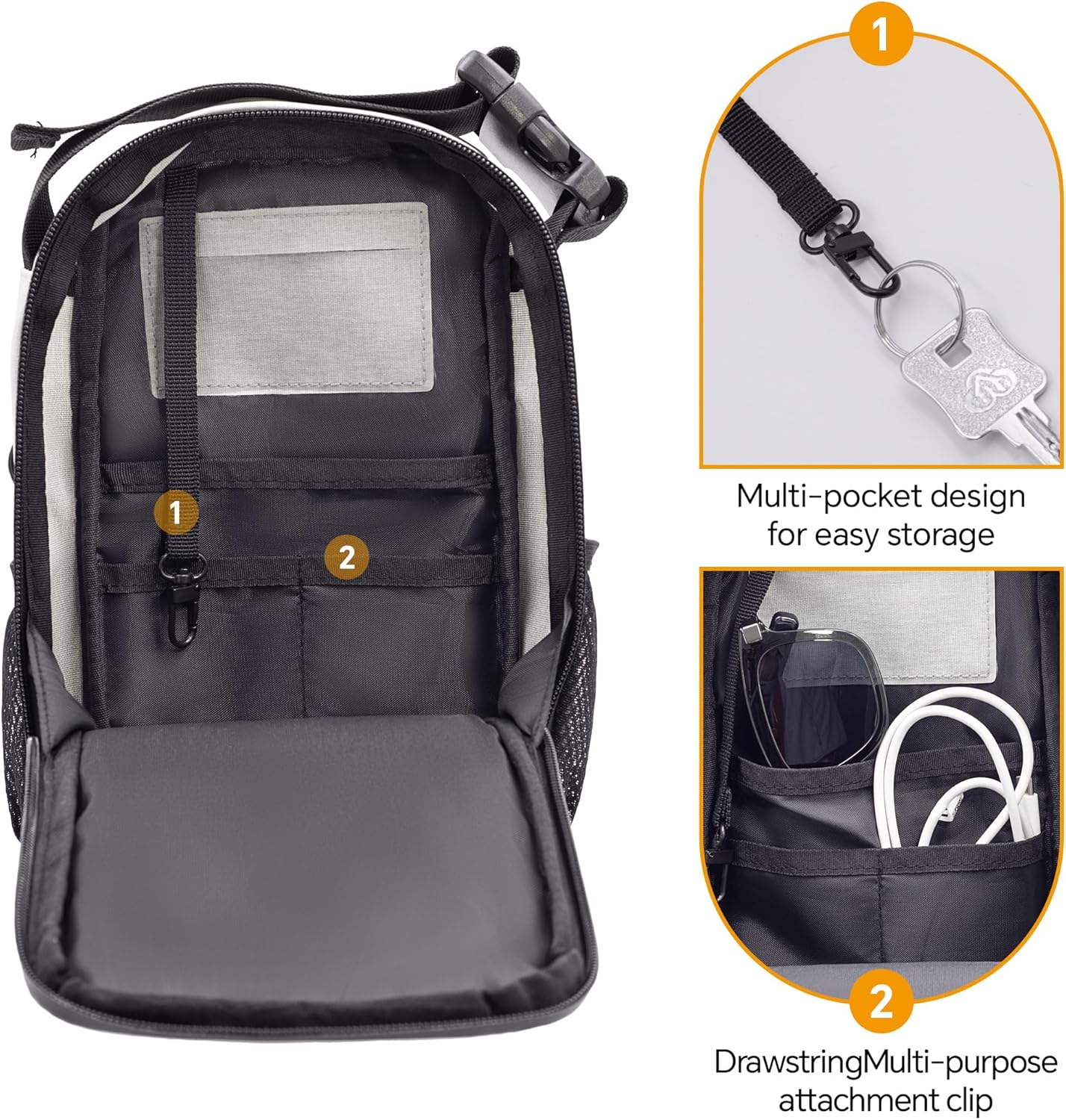 SoleShieldz Magnetic Gym Bag with Water Bottle Holder | Versatile Crossbody Travel Bag for Men & Women | Waterproof | Mini Sling Bag with Compartments for Phone & Gym Essentials - Image 3