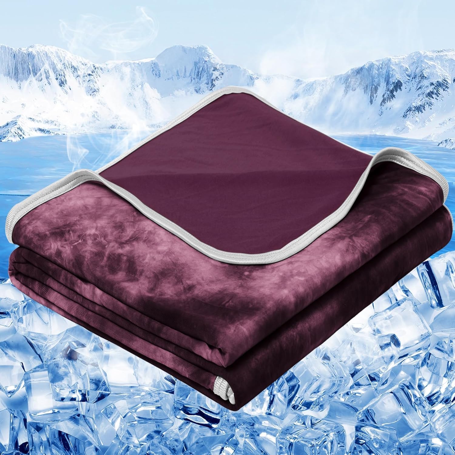 inhand Cooling Blanket Full Size for Hot Sleepers (80"x90", Purple)