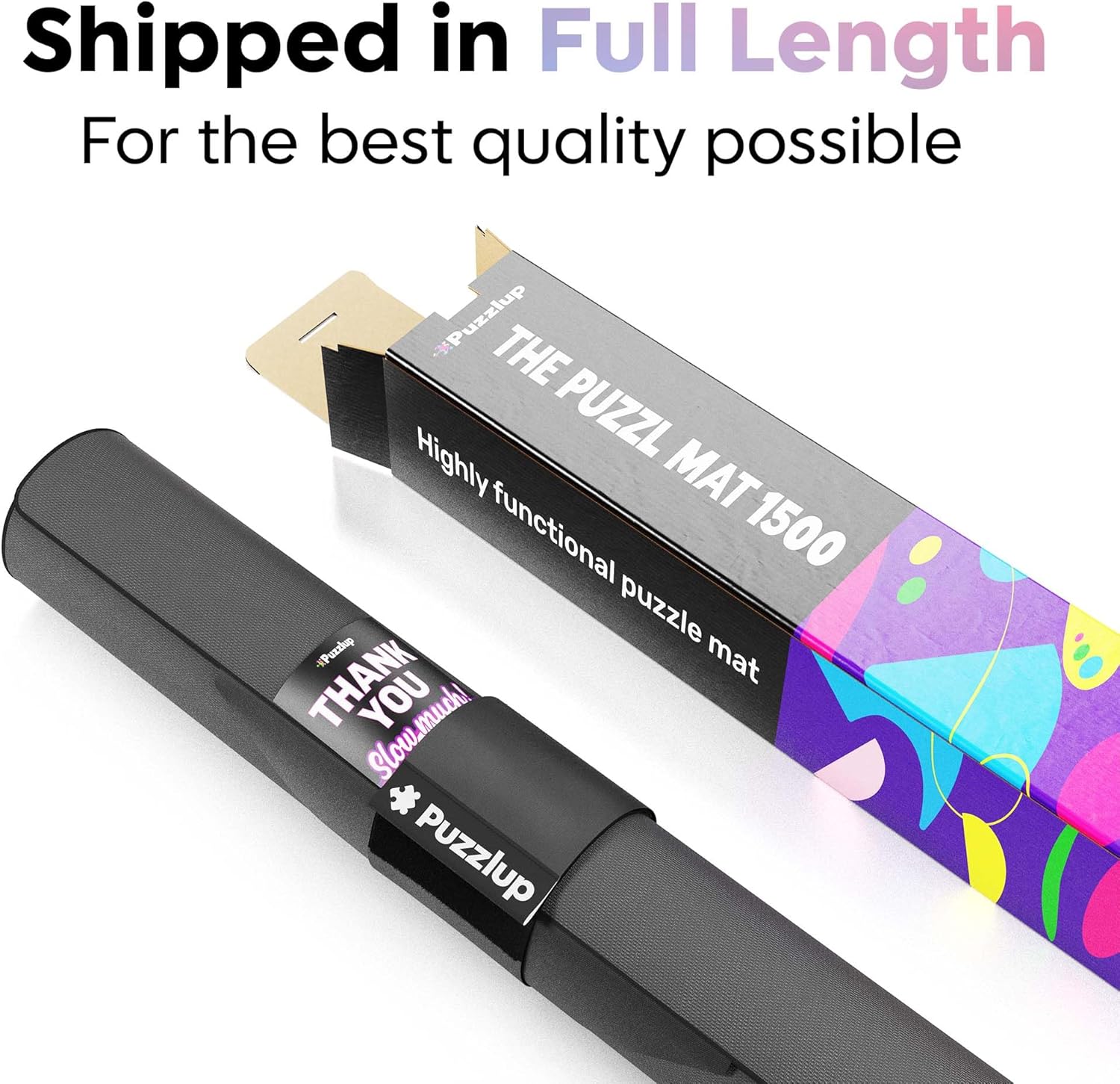 Premium Puzzle Mat - 26 x 47 Inches - Up to 1500 Pieces - Jigsaw Puzzle Roll Up Mat - Non Slip Rubber Bottom - Soft Polyester Surface - with Gift Packaging