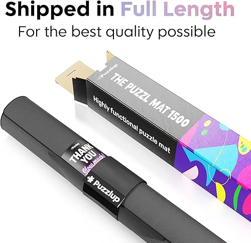 Vista 6 de Tapete prémium para rompecabezas de 26 x 47 pulgadas, hasta 1500 piezas, tapete enrollable para rompecabezas, parte inferior de goma antideslizante