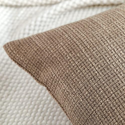 Miniatura 2 de OTOSTAR Juego de 2 fundas de almohada de lino cuadradas decorativas de 24 x 24 pulgadas para decoración del hogar, sofá, dormitorio, automóvil,