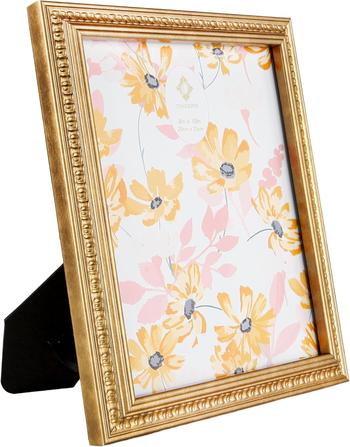 Concepts 8x10 Gold Ornate Vintage Resin Picture Frames With HD Clear Glass, Extra Durable Photo Frames - Display Wallhung/Tabletop Vertically Or Horizontaly