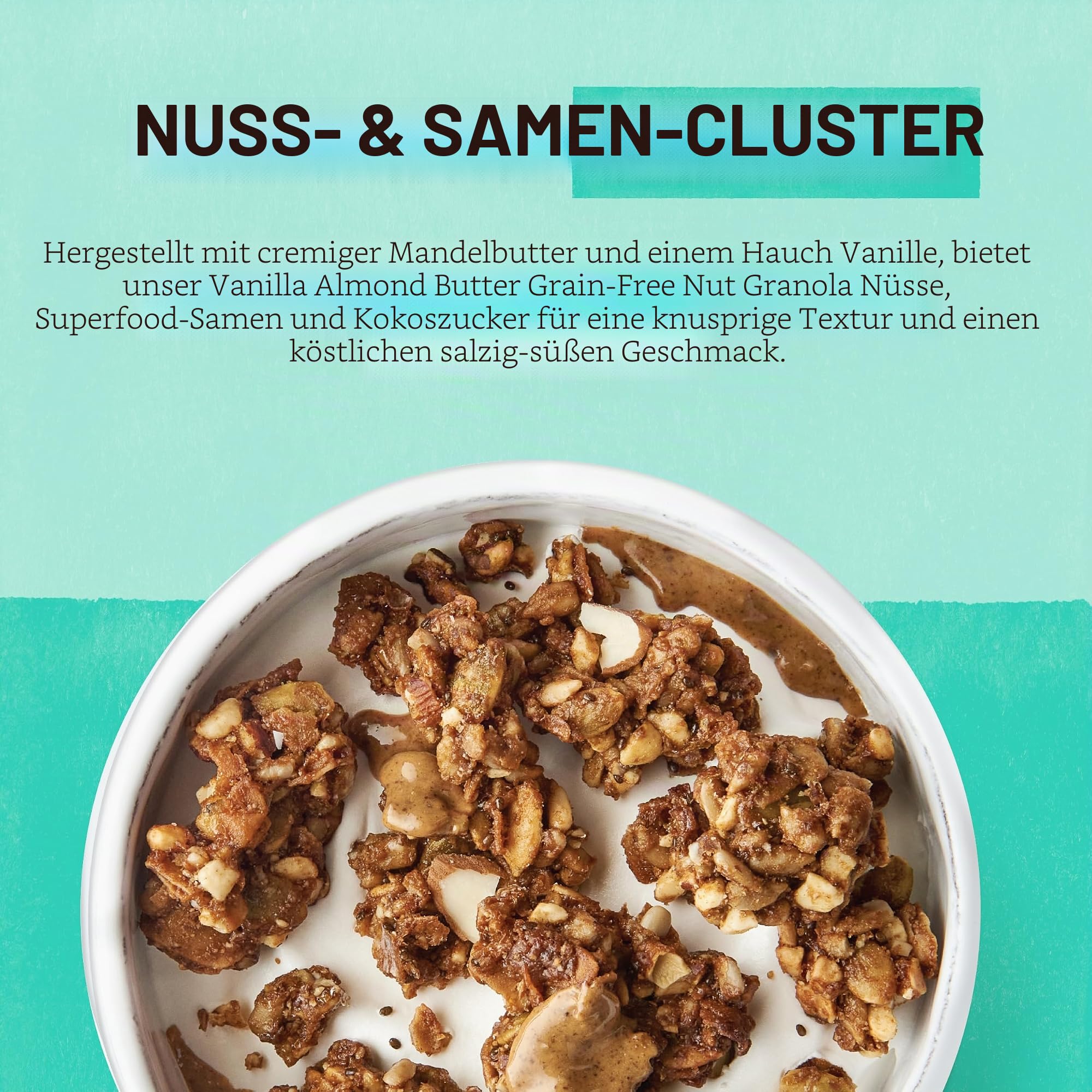 Purely Elizabeth Vanille-Mandelbutter-Keto-Granola, hergestellt mit Nüssen und Samen, getreidefrei, glutenfrei, gentechnikfrei (237 ml Beutel)
