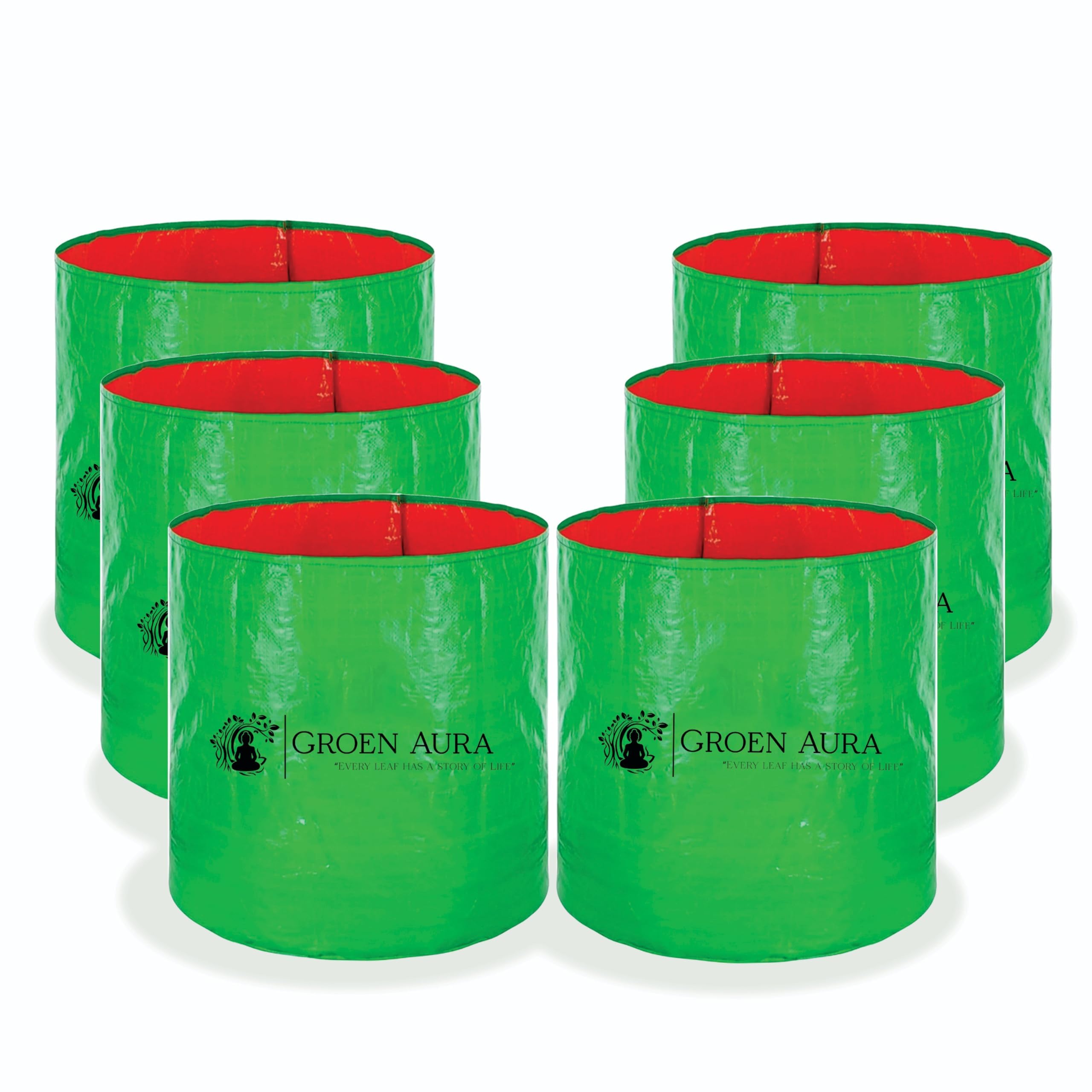 Groen Aura UV Protected 250 GSM Green Round Plant Grow Bags - Ideal for Home Garden & Terrace Vegetable Gardening with Healthy Plants (Pack of 6 (12 X 15 in)) (B0CPM2C23C) Amazon Price History, Amazon Price Tracker