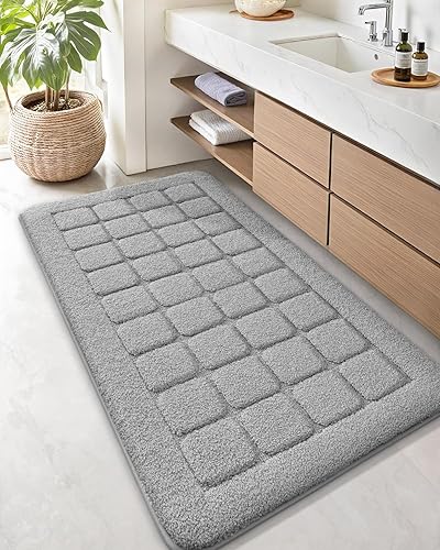 Miniatura 25 de Color&Geometry Tapete de baño beige de 24 x 36 pulgadas, ultra absorbente, antideslizante, tapete de ducha de felpilla suave para bañera y ducha,