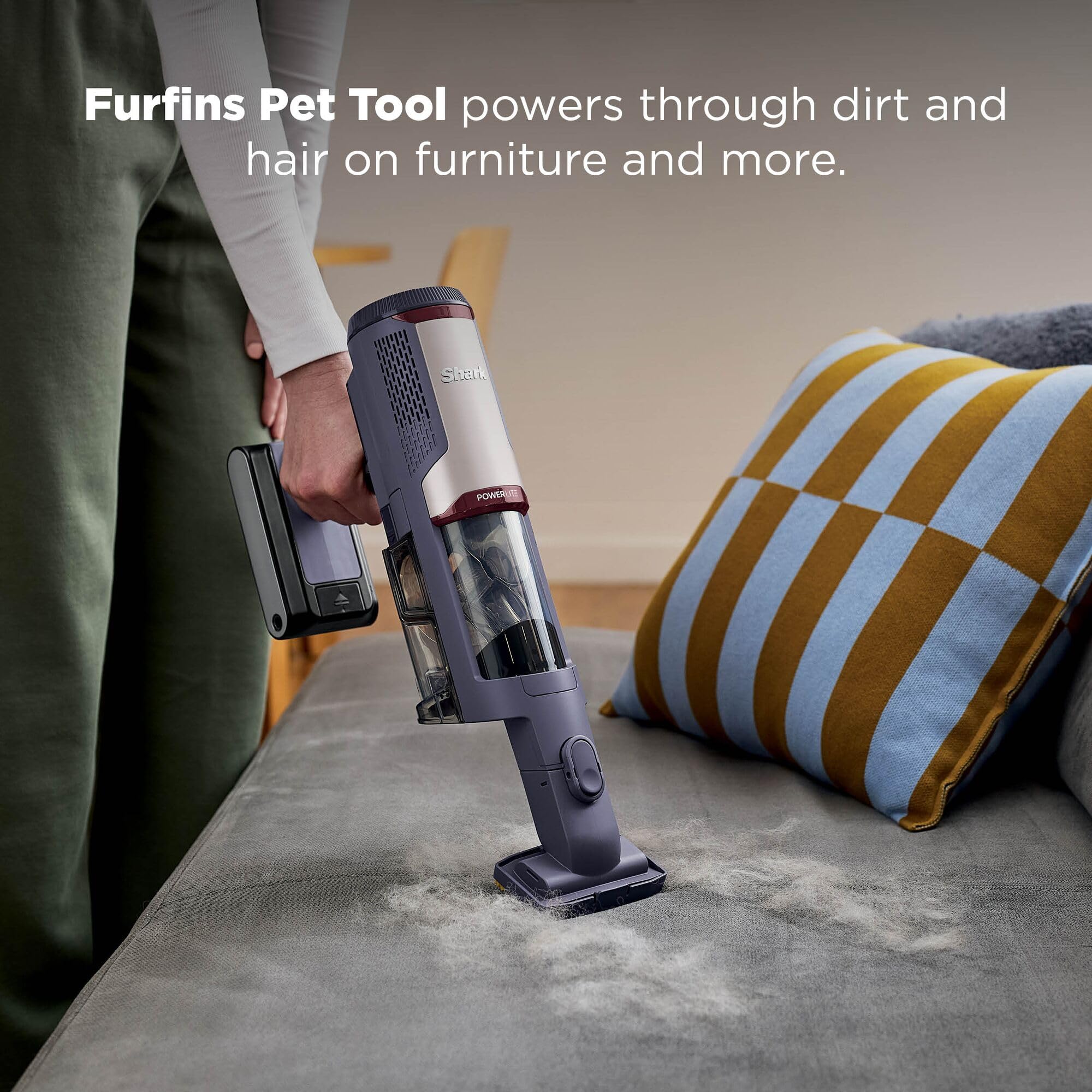 Shark Aspiradora inalámbrica PowerLite Clean & Empty para Mascotas con Base de Vaciado automático, Limpieza Ligera multisuperficie, filtración HEPA, hasta 40 Minutos de Tiempo de Funcionamiento