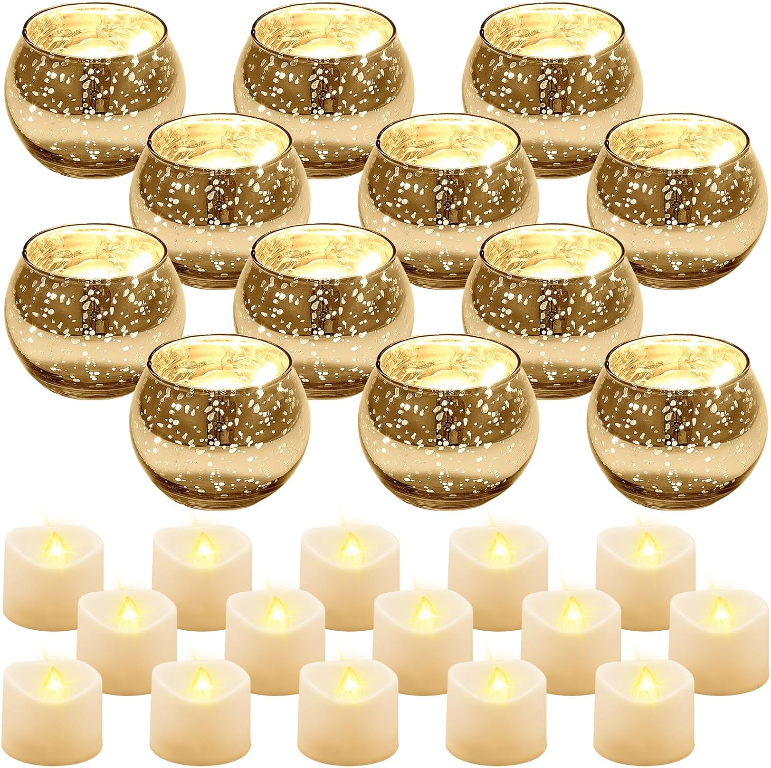 Amazon.com: Rtteri 12 Set Votive Candle Holders Centerpiece Table ...