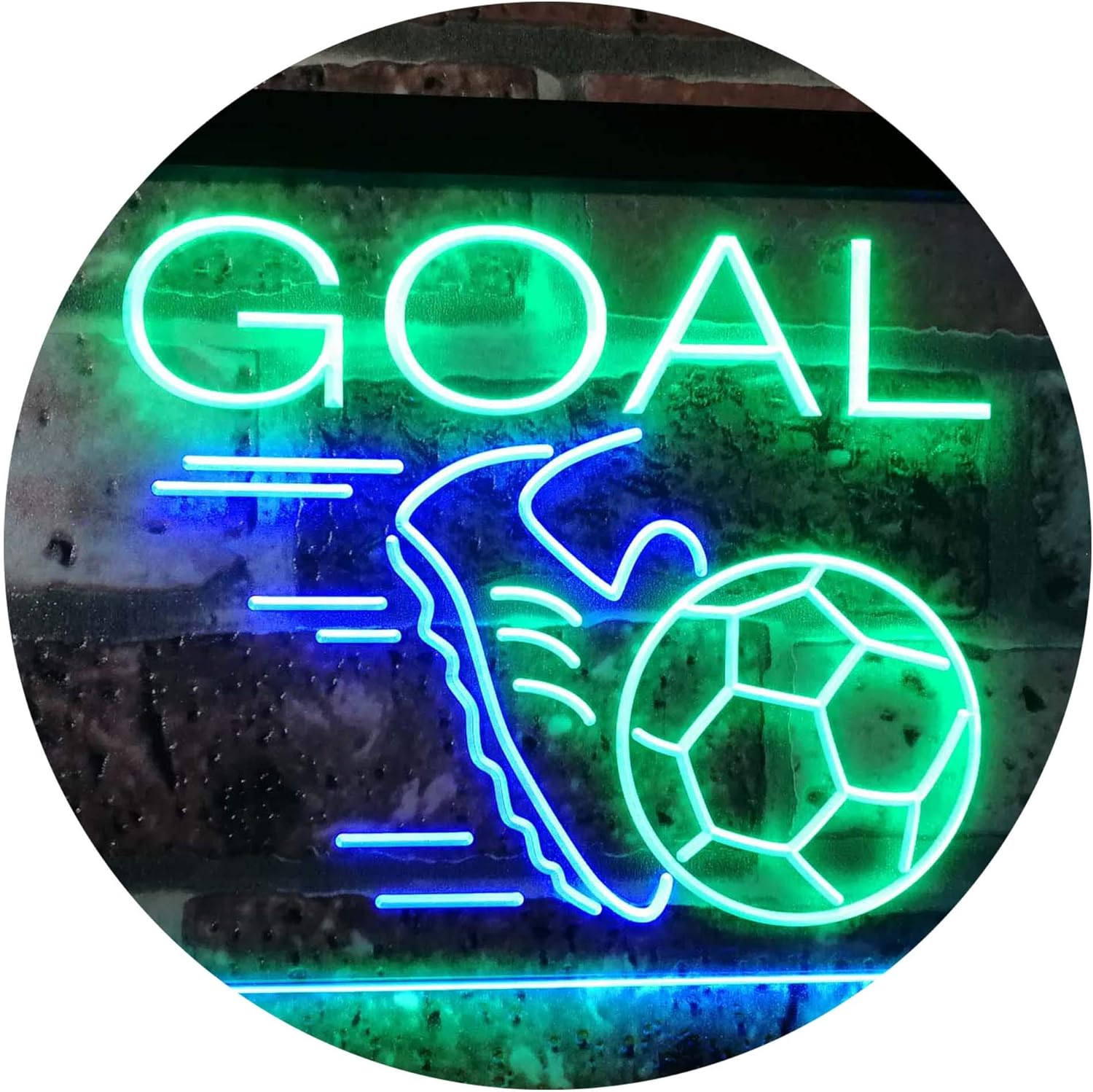 ADVPRO Soccer Goal Football Bar Man Cave Dual Color LED Neon Sign Green & Blue 12" x 8.5" st6s32-i2583-gb