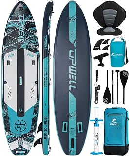 UPWELL Inflatable Stand Up Paddle Board with sup Accessories Including Backpack, Repairing Kits, Non-Slip Deck, Leash, 3 Fins, Paddle and Pump - Amazon product rated Grade A