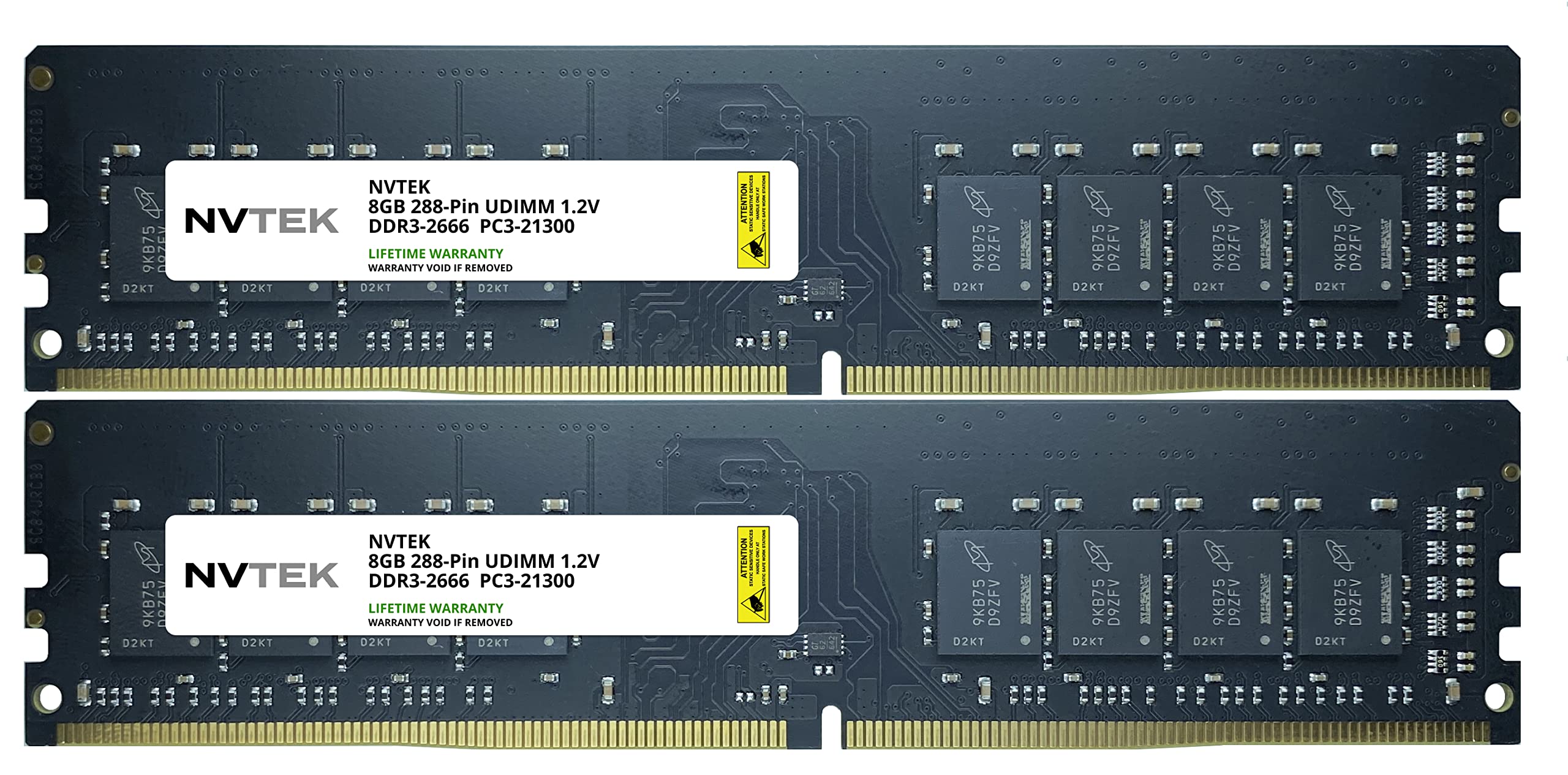16GB (2X8GB) DDR4 2666MHZ PC4-21300 Non-ECC UDIMM KIT NVTEK Desktop PC ...