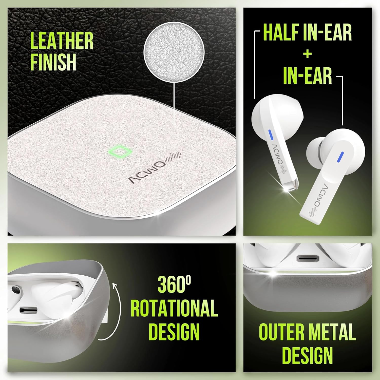 ACwO DwOTS Fire India's First in-Ear + Half-in-Earbuds in one case, 3+3 EQ Modes, Wireless Charging Enabled, AI-ENC with Quad Mic (Cosmic Silver) 6 81PWN1bLEiL. SL1500