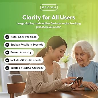 ARKRAY GLUCOCARD Expression Blood Glucose Monitor Kit Audio-Enabled, Auto-Code Blood Glucose Monitoring System - Includes 10 Test Strips, 10 Lancets, 1 Lancing Device & 1 Bottle Control Solution
