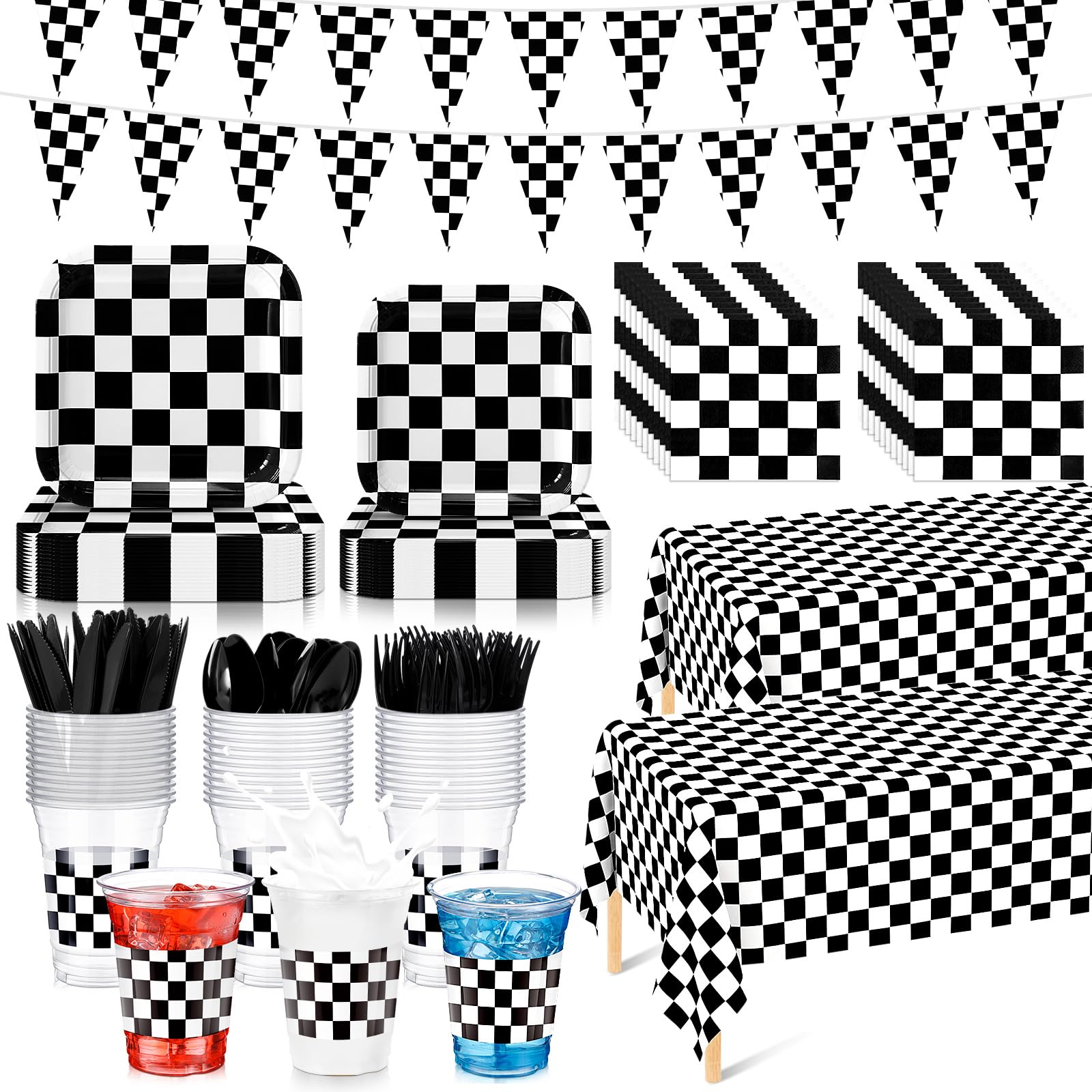 Photo 1 of Domensi 214-Piece Racing Themed Party Tableware Set
