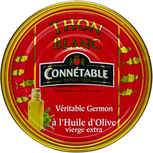 Connétable Thon Blanc à l'Huile d'Olive Extra Vierge, La boîte de 104g net égout