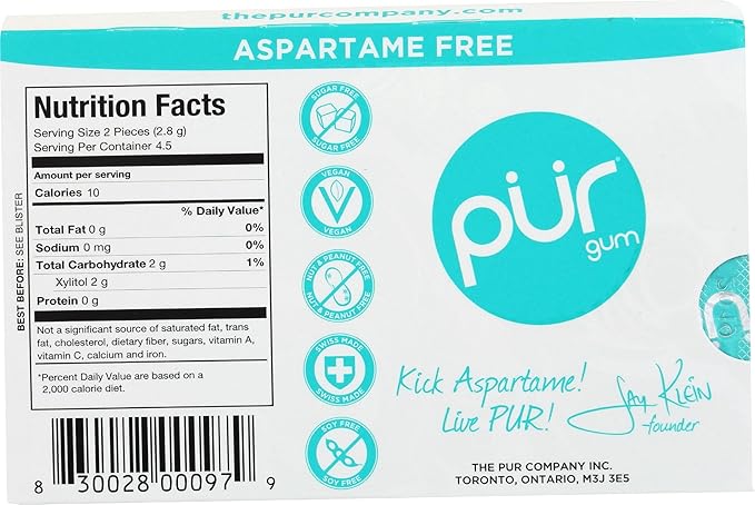 PUR Chicle Wintergreen - 9 Unidades - Sin Azúcar miniatura 2