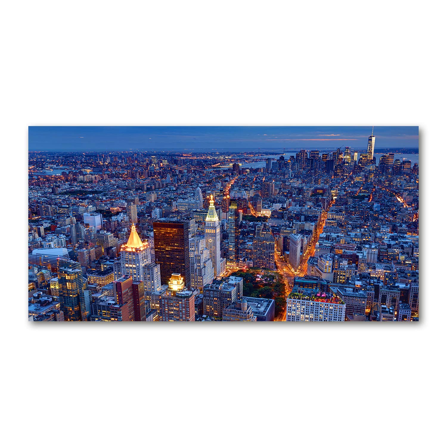 Tableau en verre acrylique Manhattan de Noche 120x60cm pour décoration murale moderne