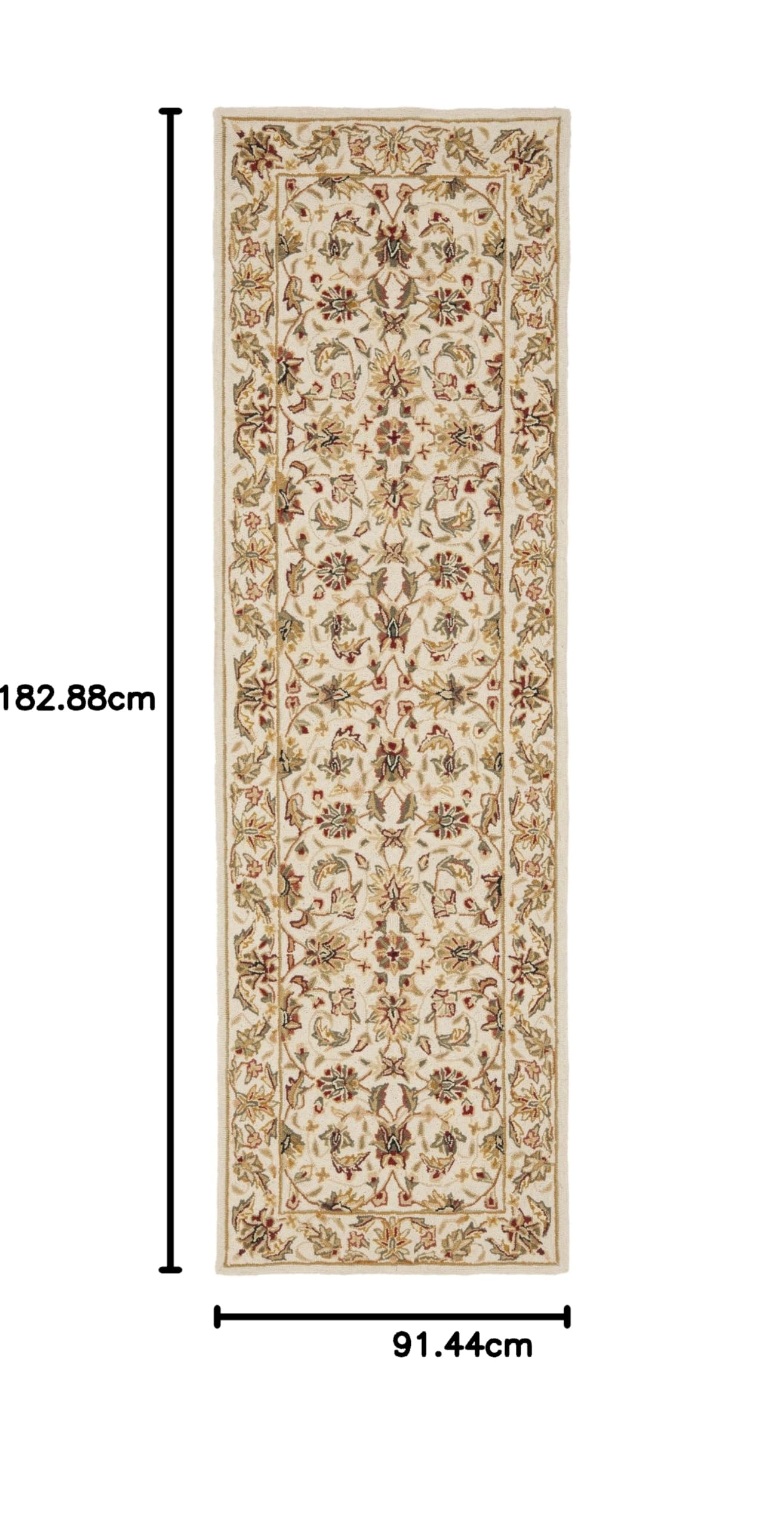 SAFAVIEH Easy Care Collection EZC101C Tapis oriental crocheté à la main Rouge/ivoire 61 x 91 cm