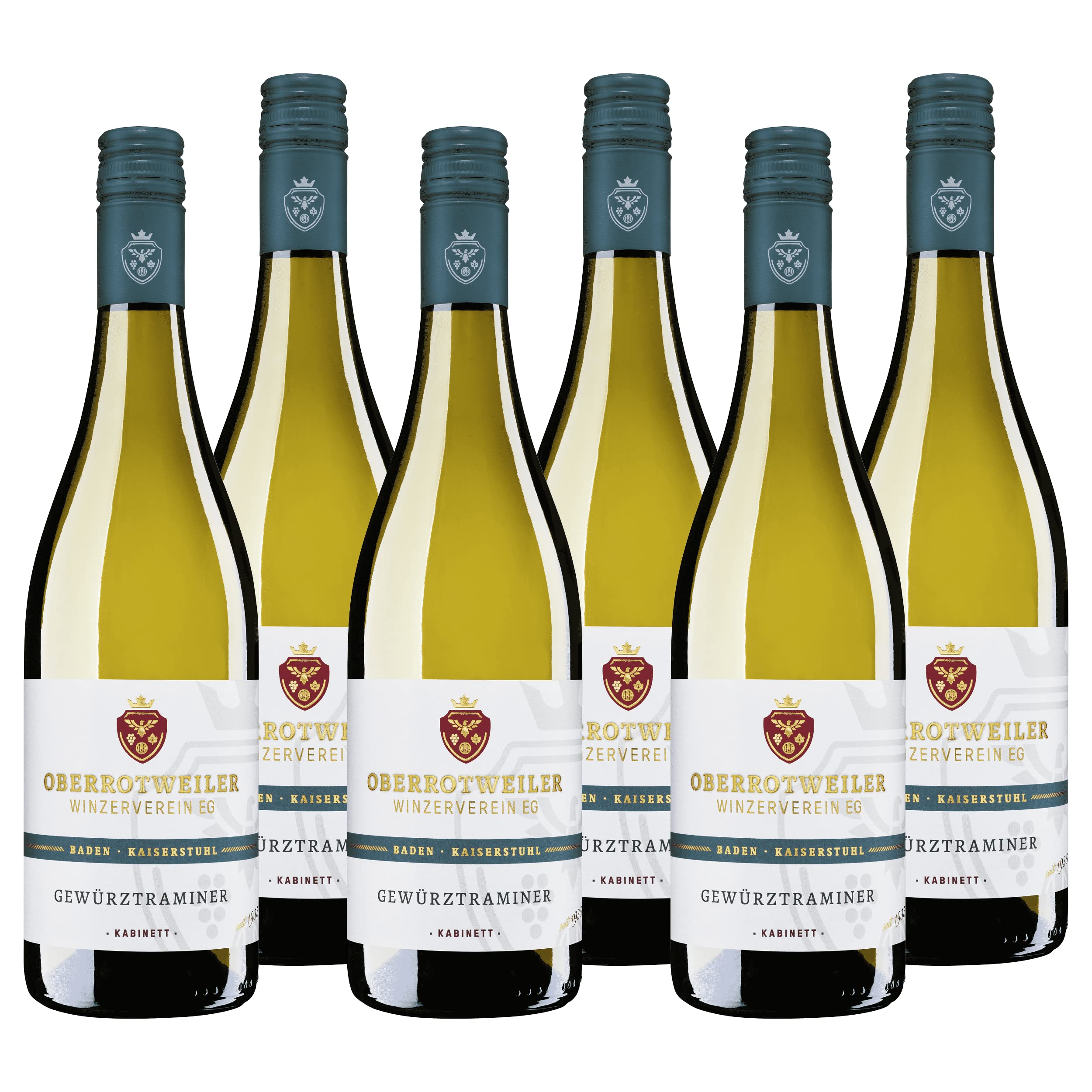 Oberrotweiler Gewürztraminer Kabinett - Gault & Millau 2024 Auszeichnung - Weißwein lieblich, süß & fruchtig - Anbaugebiet Kaiserstuhl, Baden (6 x 0,75 l)