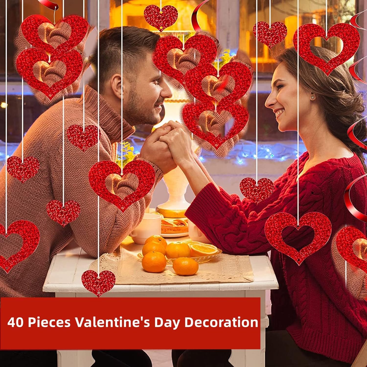 Bengalas De Humo De Colores 40 Corazones Colgantes - Decoración Romántica  Para Bodas O San Valentín Globos De Corazones, image size:1500x1500