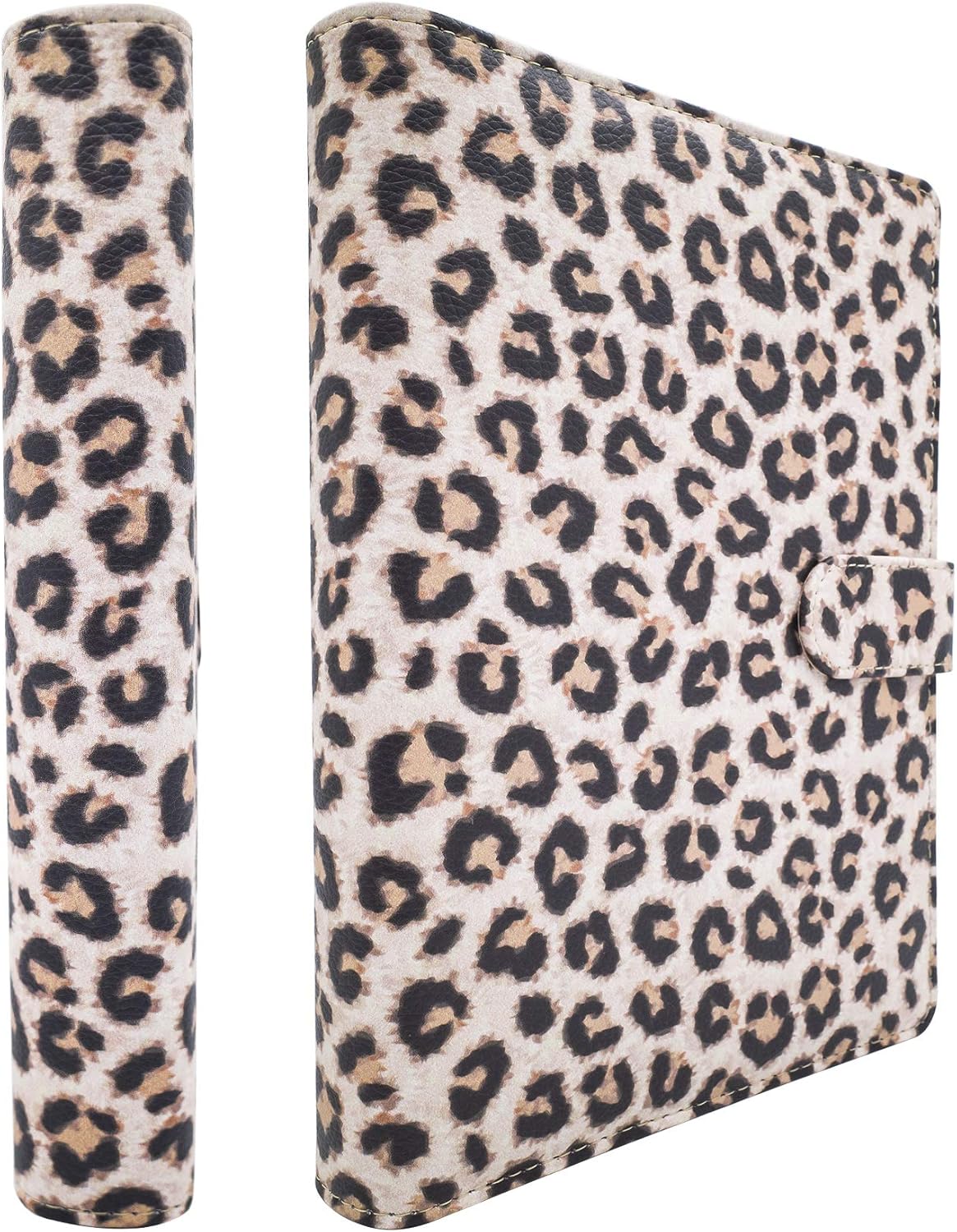 A5 Binder Planner Cover,Mini Binder Leather Notebook Portfolio Small Binder 5.5 X 8.5 Inches Personal Planner Binder Refillable Planner for Women (Chic Leoaprd, A5) : Office Products