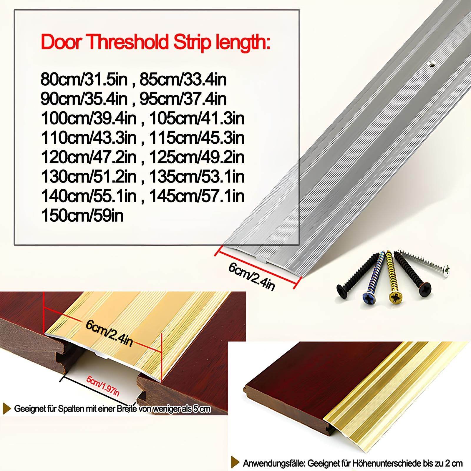 Perfil De Transición AluminioTira De Umbral Para Suelos De Madera, Cerámica