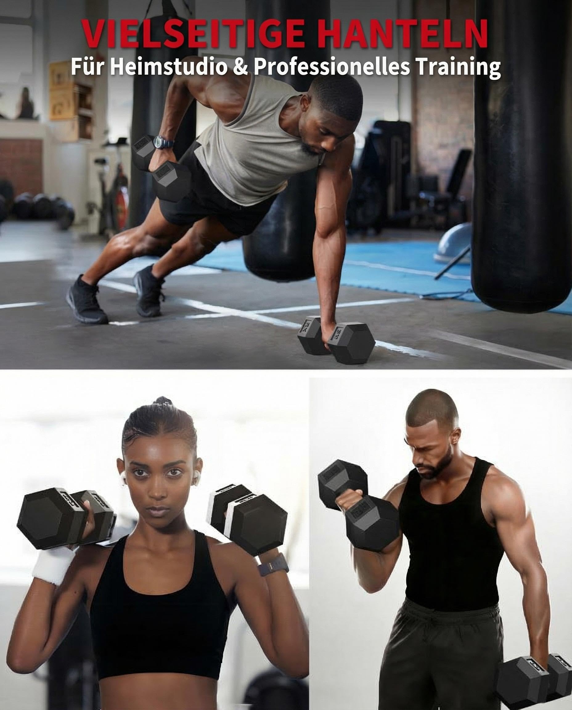 Hex Hantelset 25LB(11kg), 2 PCS, PVC-Beschichtete Trainings- Und Fitnesshanteln Mit Rutschfestem Griff, Rollfestes Gewichte Für Männer Und Frauen, Kurzhanteln Für Muskel- Und Krafttraining