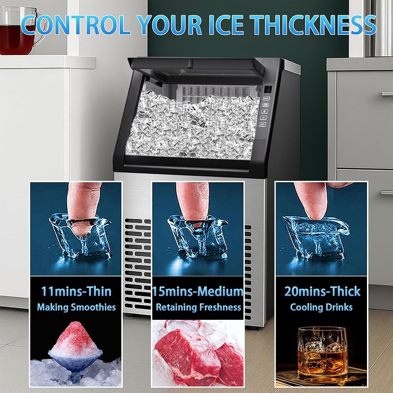 DollarDash Commercial Ice Maker, 100LBS/24H Ice Machine with Self-Cleaning image 6