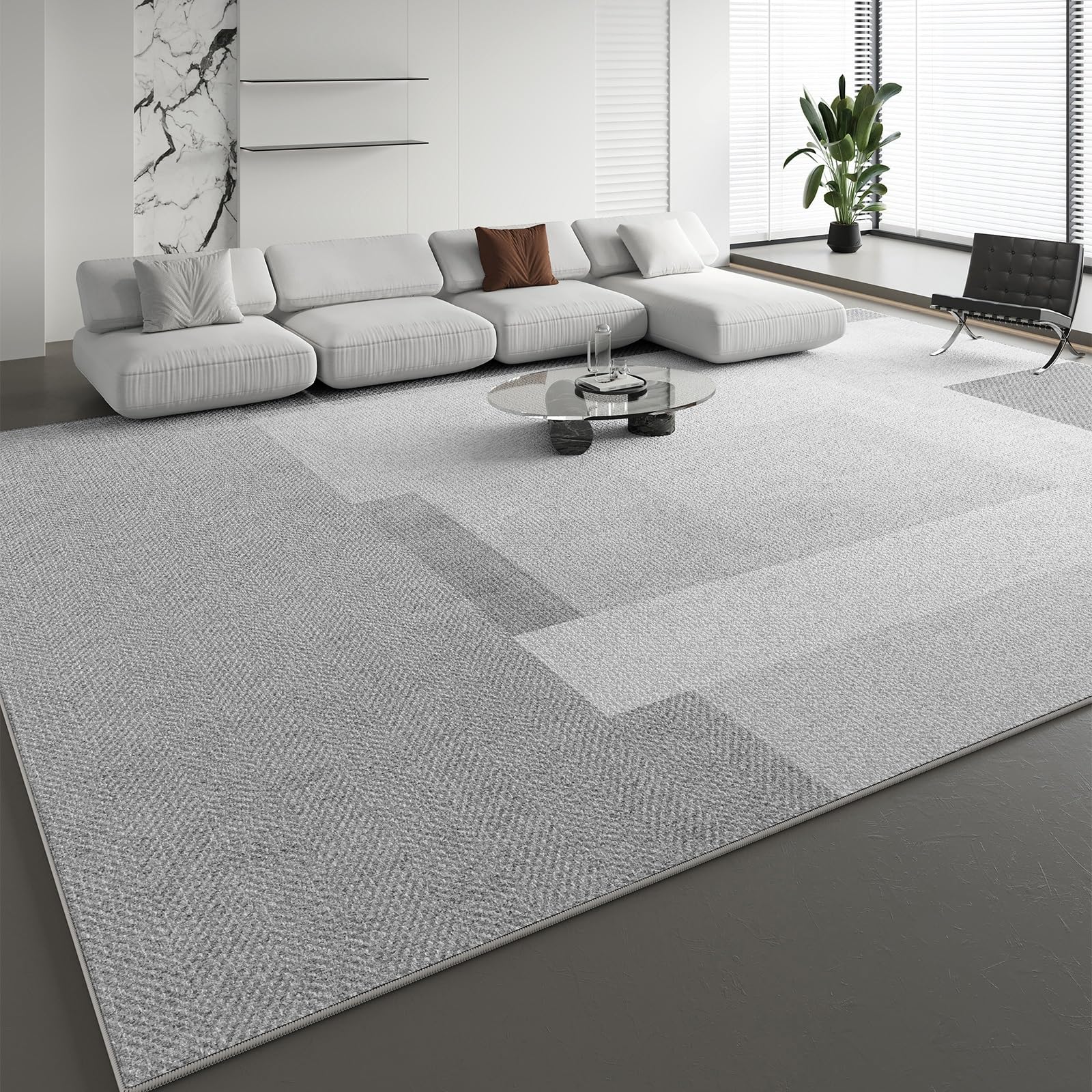 Tapis géométrique haut de gamme 160x230 cm moderne et lavable pour salon