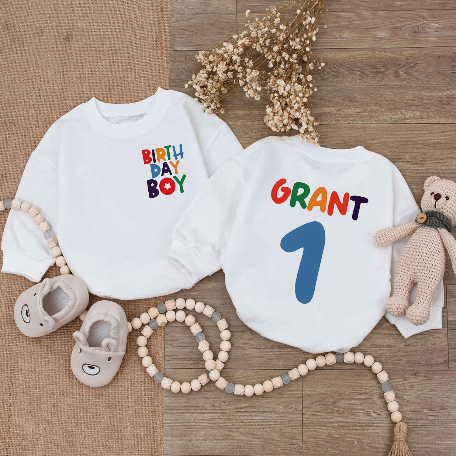 Personalized Cookie One Sweet Boy First Birthday Outfit Boy, Custom 1st Birthday Bubble Romper - Image 2