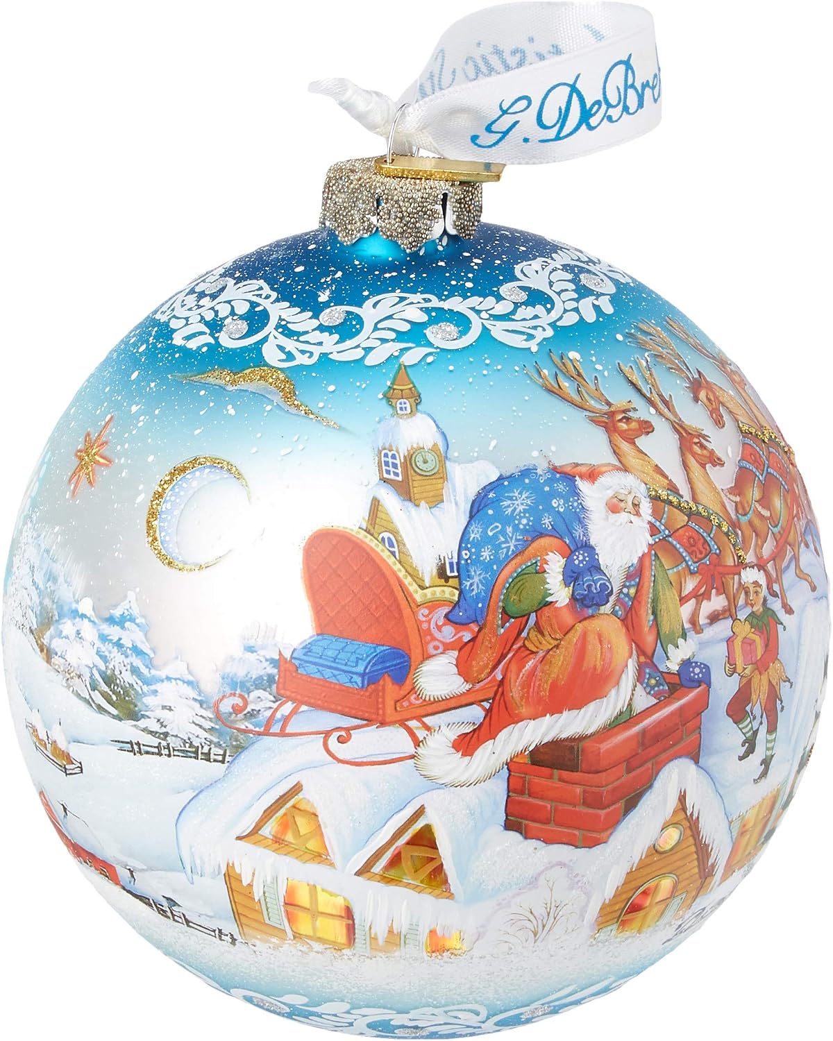 Limited Edition, Oversized Special Delivery Ball Glass Ornament, Christmas Decor - 73845 by G.DeBrekht