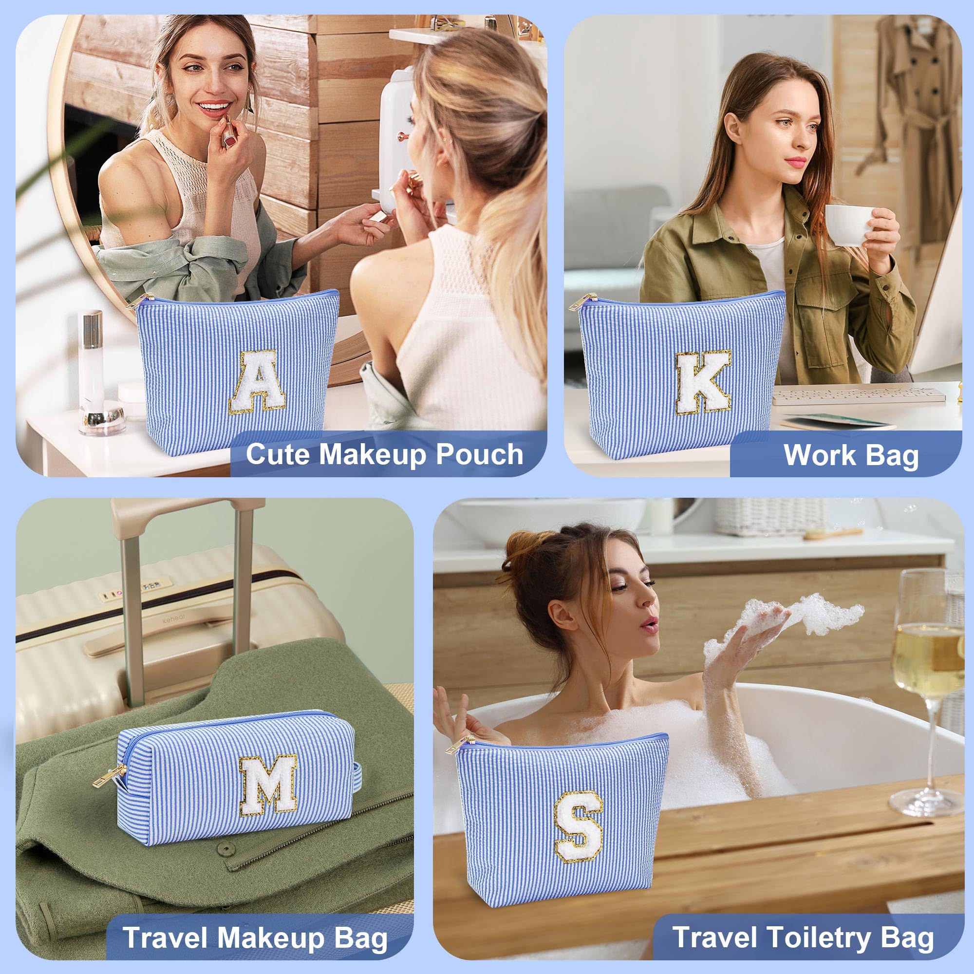 Parima Geschenke für Mädchen - Personalisierte Kosmetiktasche Reise Make up Tasche Buchstaben Schminktasche Geschenke für Frauen Teenager Mädchen Beste Freundin Kosmetiktasche mit Buchstaben L