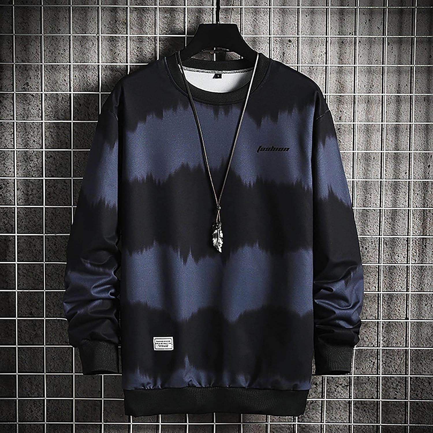 Ymosrh Mens Trendy Hoodie Men's New Stripe Autumn Blouse Casual Fashion Long Sleeve Top Shirt Pullover Hoodie