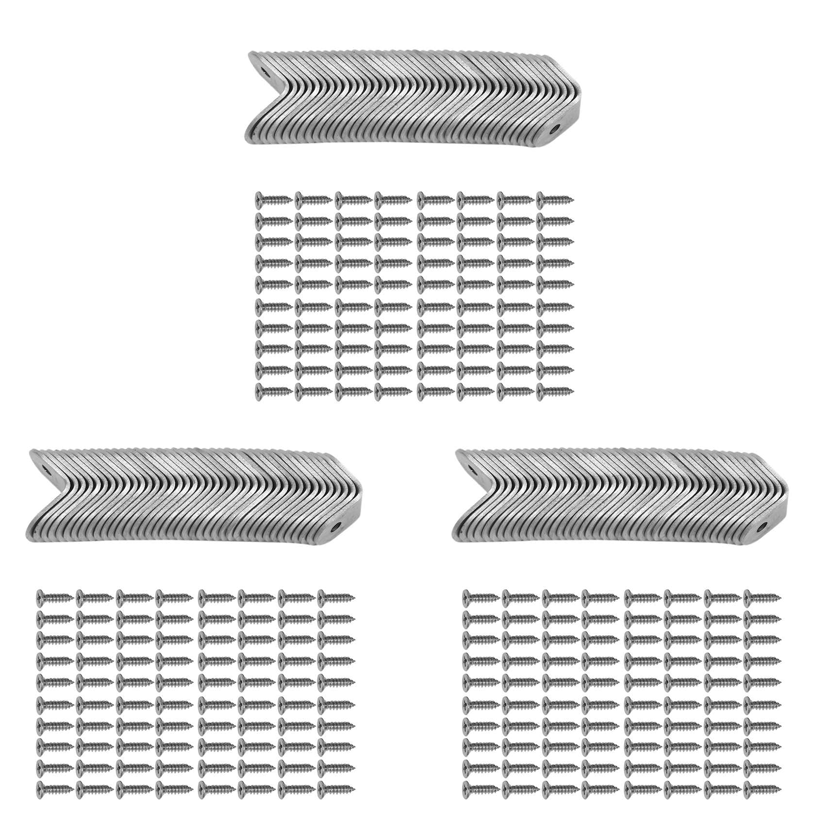 Jnchdghwa Silver 120Pcs L Bracket Corner With 240Pcs Screws, Corner Bracket, Angle Bracket Fastener For Wood Furniture Bedframe Cabinet