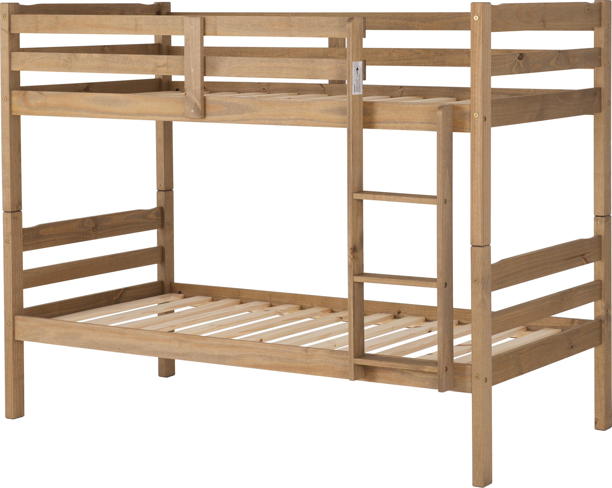 Seconique Panama Pine Bunk Bed - Solid Waxed Pine - 3Ft Single