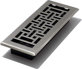 Decor Grates AJH310-NKL 3-Inch by 10-Inch Oriental Floor Register, Brushed Nickel