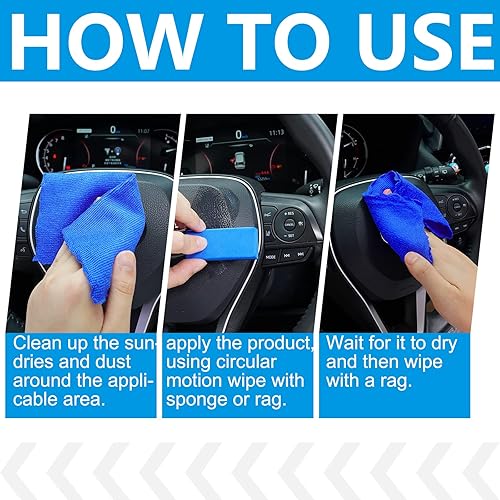 Miniatura 7 de GNAPY Restaurador de plástico para coche para llevar goma, vinilo y plástico, 1.7 fl oz, agente de revestimiento revitalizante de plástico para