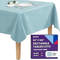 Vista 33 de Gee Di Moda - Mantel rectangular de 60 x 84 pulgadas – Mantel rectangular de poliéster lavable para mesa de 5 pies