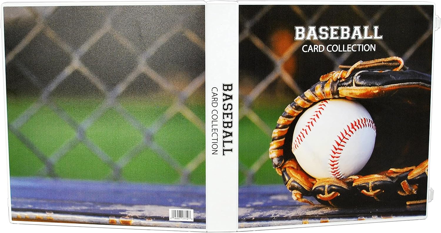 UniKeep Baseball Themed Trading Card Collection Binder with Trading Card Pages. The Binder/Case Is Fully Enclosed to Keep Cards Secure (Glove, Poly Rings)