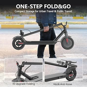 MAXSHOT Electric Scooter for Adults, 8.5/10/14 Tires, 19/22Mph, 350W/500W Motor, 21-28 Miles Range, Folding E-Scooter with Dual Suspension,APP Contro