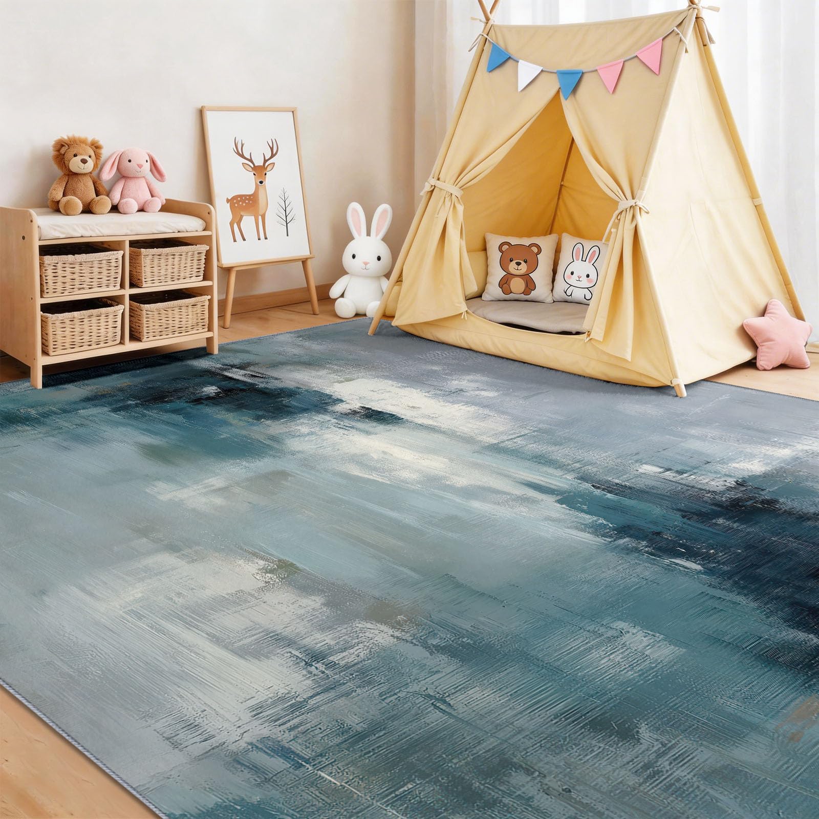Modern Minimalistisch Polyester Wohnzimmer Teppich 120 x 180 cm