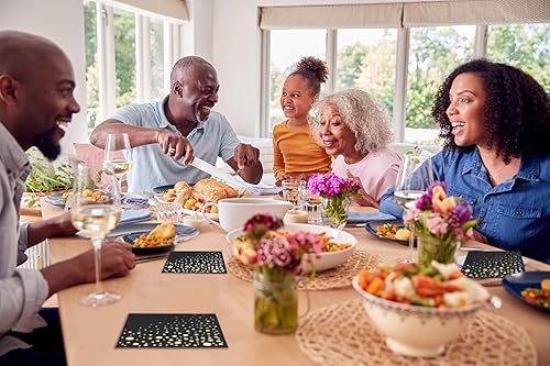 Miniatura 3 de Elegantes servilletas negras y doradas, servilletas desechables de 5 x 5 pulgadas, servilletas de cóctel negras y doradas, 100 servilletas doradas y