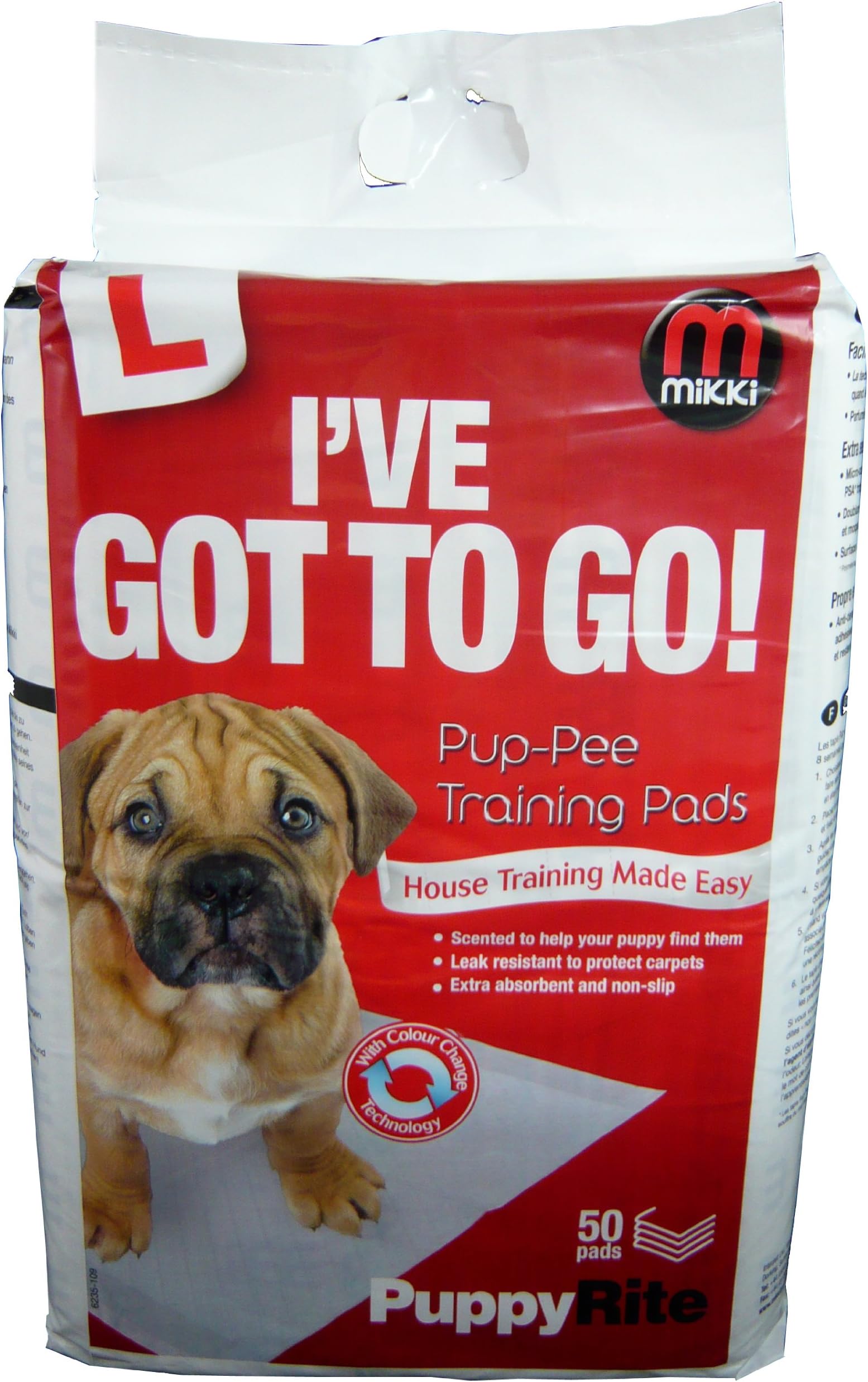 Mikki Dog and Puppy Pup-pee Training Pads for Wee wee House Toilet Training - ,White, Super Absorbent 50 Pack