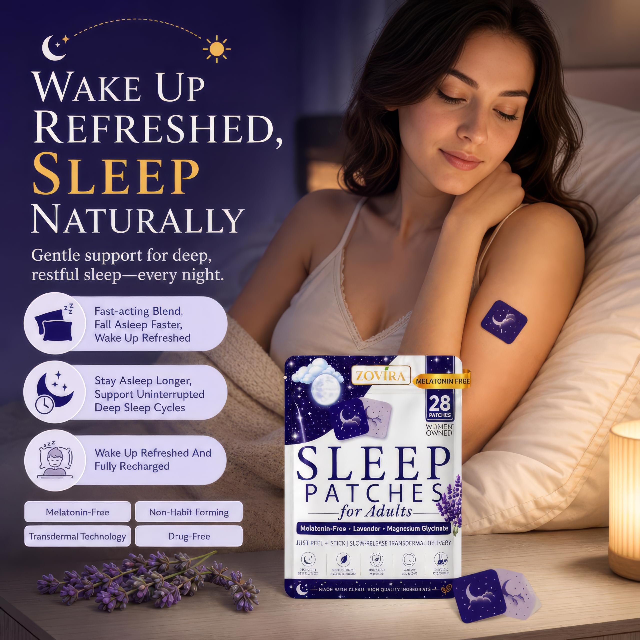 Sleep Patches for Adults, Melatonin Free Sleep Aid, 28 Count 1 Pack — Amazon image 4
